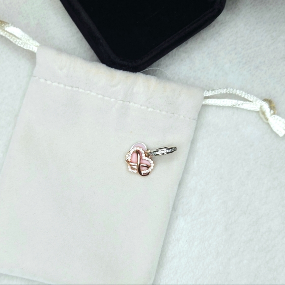 Genuine S925 Sterling Silver Sparkle Infinity Heart Pandora Moments Style Charm - Picture 4 of 16